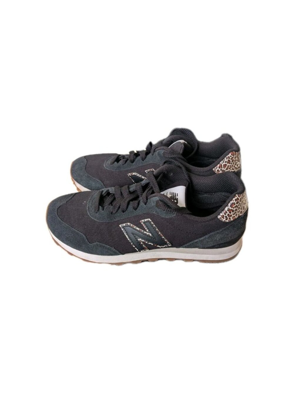 New Balance Animal Print Black Sneakers Shoes Women's 9 Suede Mesh Leopar Casual